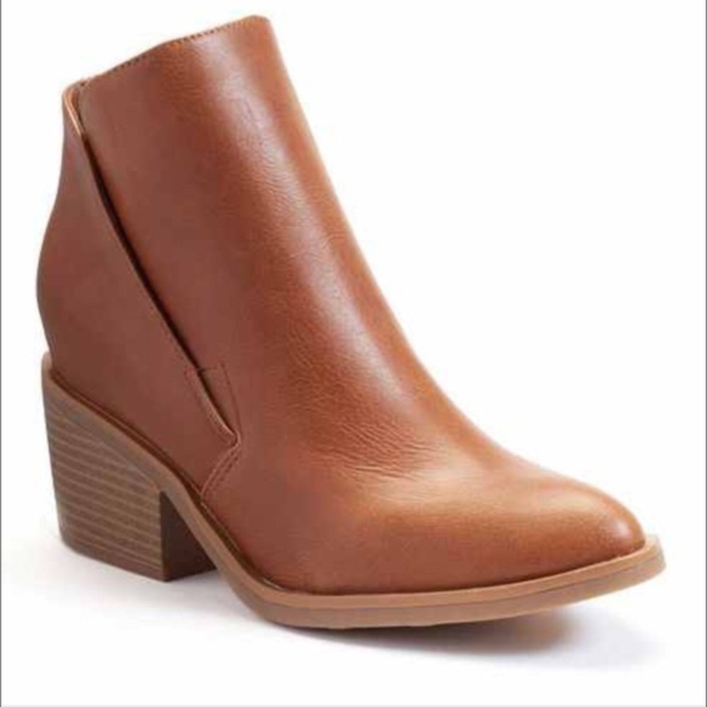 Apt 9 Tan Cut Ankle Bootie Heels RELISTED